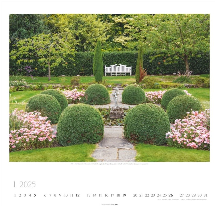 Online Weingarten Englische Parks & Cottages Kalender 2025